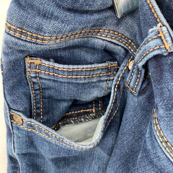 Warehouse One Jeans Women's 33 Short Curvy Bootcut Denim 5 Pocket Blue Whiskered - Picture 13 of 13